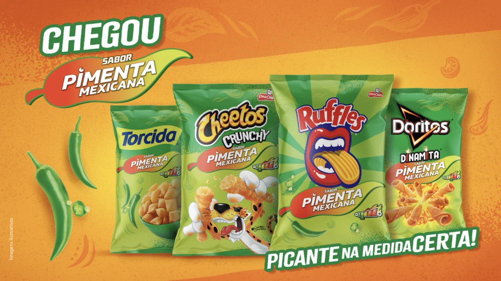 RUFFLES® e CHEETOS® Crunchy sabor Pimenta Mexicana