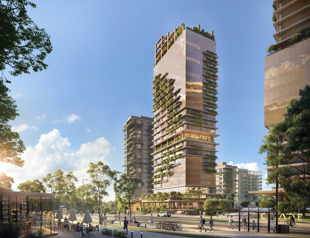 Madeira engenheirada ganha espaço na construção civil Office Cidade Aruna, em Maringá, aposta em sistema construtivo de menor impacto e integra trabalho, gastronomia, serviços e áreas verdes